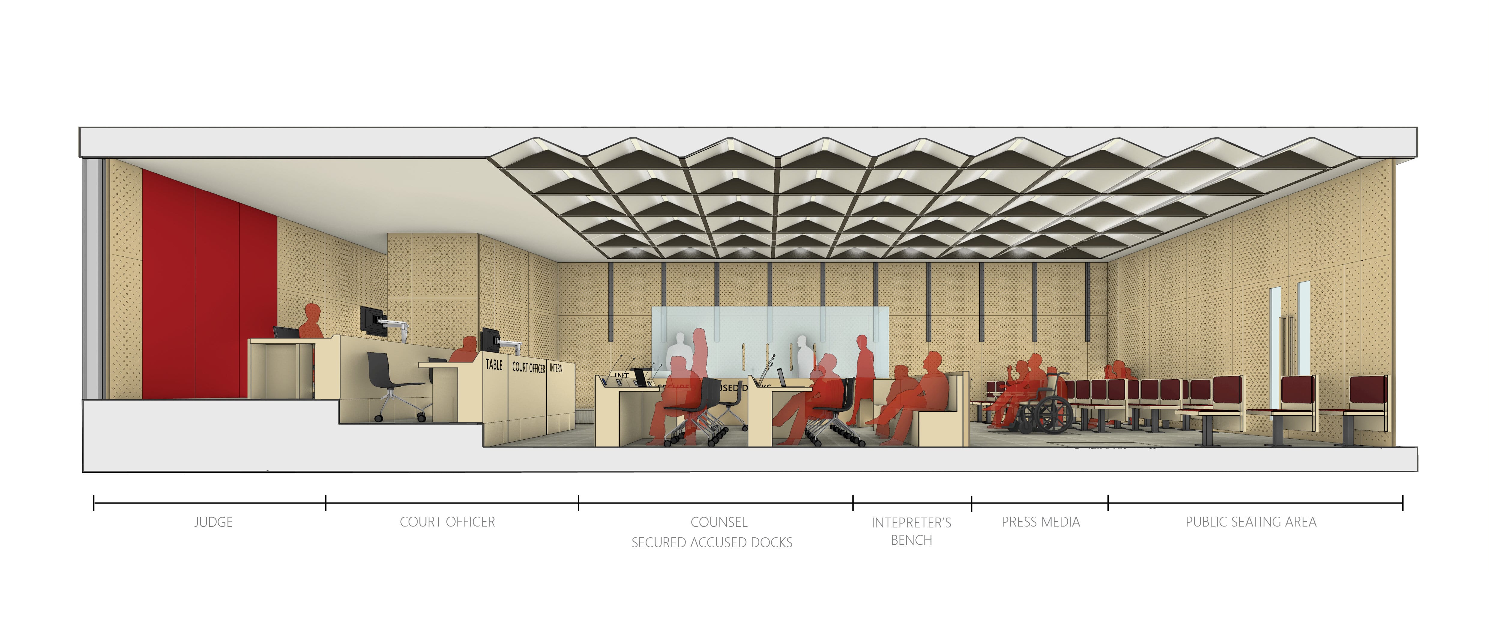 Illustration of Interior of New State Courts, Singapore